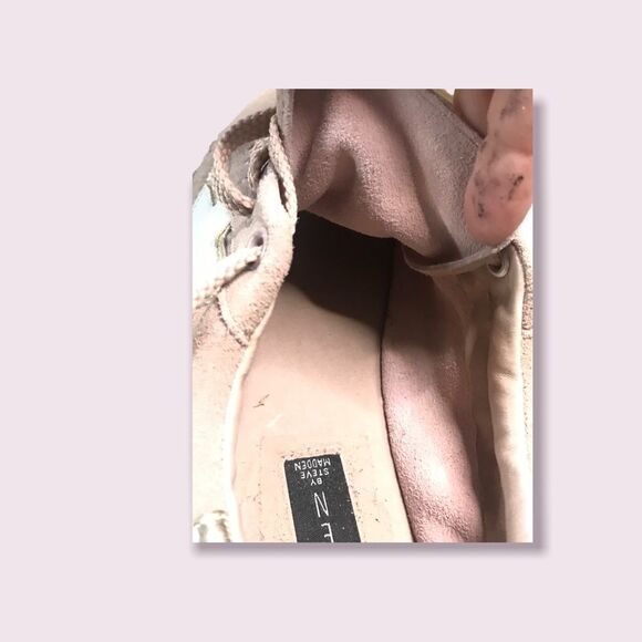 Steve Madden Pink Suede Platform Sneakers Espadrille Sole Size 7 Y - Picture 6 of 7